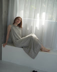 Slab flannel knit one-piece