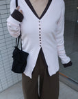 【再入荷】Vneck button lib cardigan