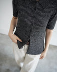 Bouclé knit polo