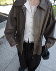 String leather jacket