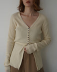 【再入荷】Vneck button lib cardigan