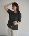 Bouclé knit polo