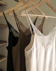 Race satin camisole one-piece