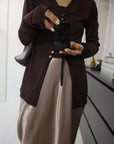 Sheer bustier cardigan
