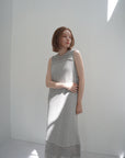Slab flannel knit one-piece