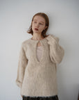 Deep skipper mohair knit