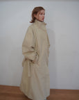 Curve sleeve raglan trench coat