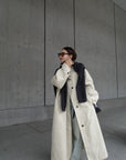 Curve sleeve raglan trench coat