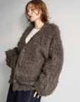 Shaggy mohair cardigan