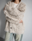 Shaggy mohair cardigan