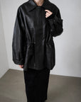 String leather jacket