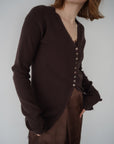 【再入荷】Vneck button lib cardigan