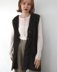 Double face shaggy gilet
