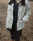 Corduroy Collar Two-Tone Jacket