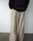 Side pleats slacks pants