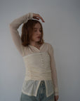 Sheer bustier cardigan