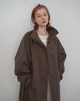 Curve sleeve raglan trench coat