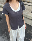 Layered lib half sleeve tops