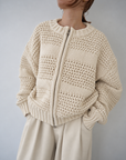 Low Gauge Texture Zip Cardigan