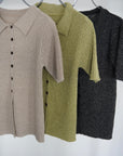 Bouclé knit polo