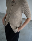 Bouclé knit polo