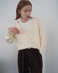 【予約販売】-10月下旬発送-Deep Vneck layered knit SET