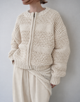 Low Gauge Texture Zip Cardigan