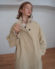 Curve sleeve raglan trench coat