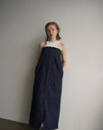 Denim bear zip one-piece