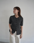 Bouclé knit polo