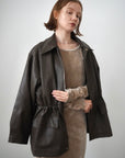 String leather jacket