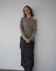 Unbalance knit tops
