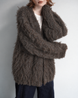Shaggy mohair cardigan