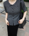 Bouclé knit polo