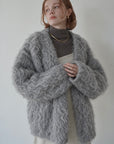 Shaggy mohair cardigan