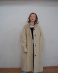 Curve sleeve raglan trench coat