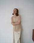 Openwork knit top