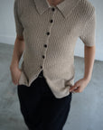 Bouclé knit polo