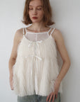 Front ribbon shaggy top
