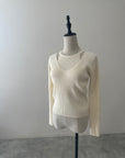 Layered design knit tops