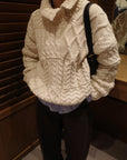 Asymmetric cable knit