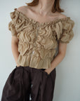 Shirring puff volume tops