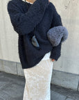 Alpaca shaggy over knit