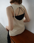 Back open knit tops