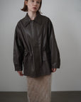 String leather jacket