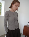 Dot frill cardigan