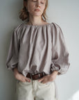 Leather like off shoulder top
