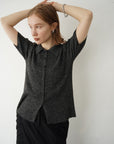 Bouclé knit polo