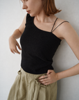 One shoulder lib top
