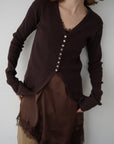 【再入荷】Vneck button lib cardigan
